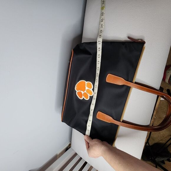 Dooney & Bourke Clemson Tigers Canvas Satchel Hand Bag  With Change Purse Black - Picture 7 of 12